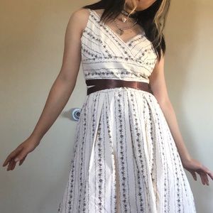 summer ribboned wavy vintage picnic dress